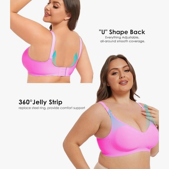 Seamless Pink Convertible T-Shirt Bra with Criss-Cross Detail - Picture 4 of 6